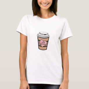 Engraçado latte ditas camiseta - Camisa feminina d
