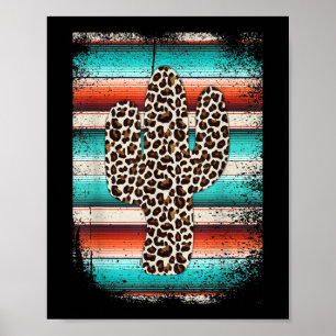 Engraçado Leopardo Cactus Serape Cactus impressão 