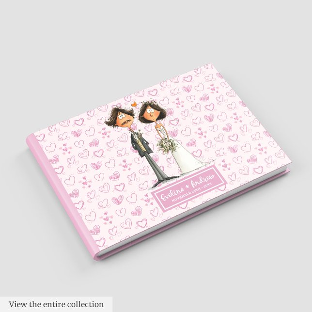Engraçado livro de convidados para recém-casados (Cute Funny Wedding Guest book for Newlyweds)