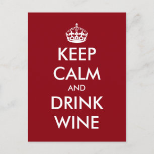 Engraçado Mantenha calma e beba cartões postais de