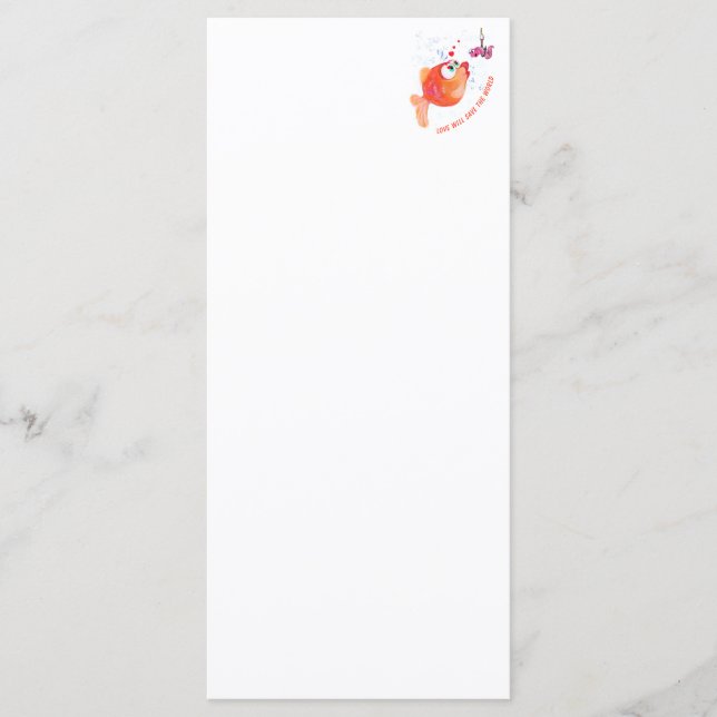 Engraçado Menu Feliz Peixe e Verme Personalizável (Frente)