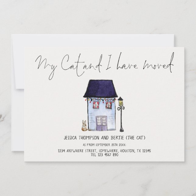 Engraçado Meu Gato e eu movemos o Cartão de Movime (Frente)