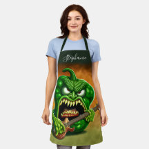 Engraçado Monster Green Bell Pepper Guitar