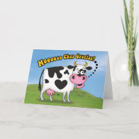 Engraçado MooooChas Gracias Cow Cartões de agradec