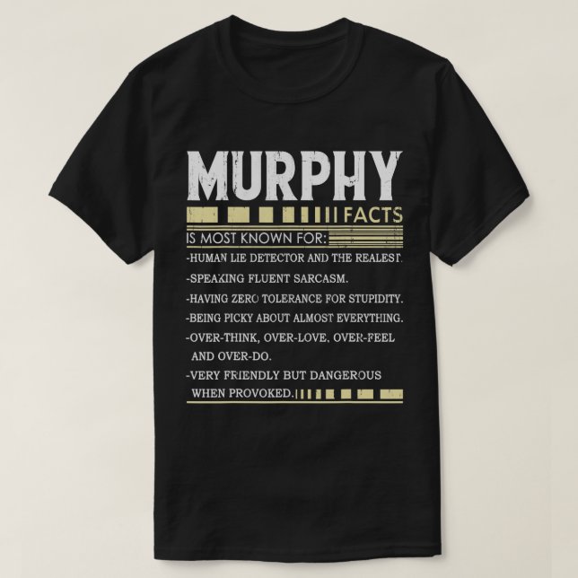 Engraçado Murphy FATTS Gift - Murphy Name T-Shirt (Frente do Design)