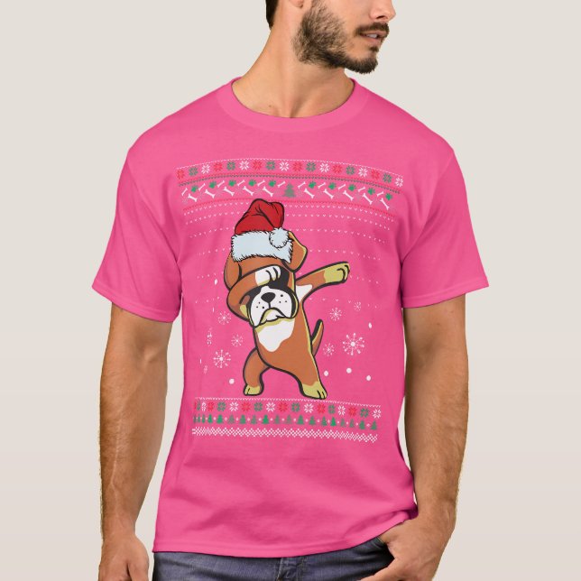 Engraçado Natal Dabbing Boxbing Camisa I Love M (Frente)