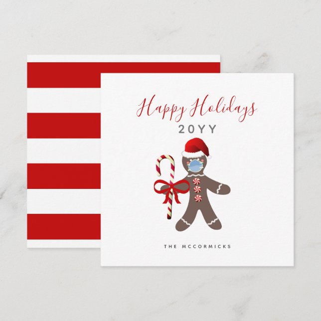 Engraçado Natal De 2022 Pão De Gengibre Na Máscara (Frente/Verso)