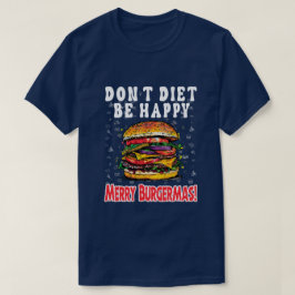 Engraçado Natal Hamburger, Camiseta Design de Home
