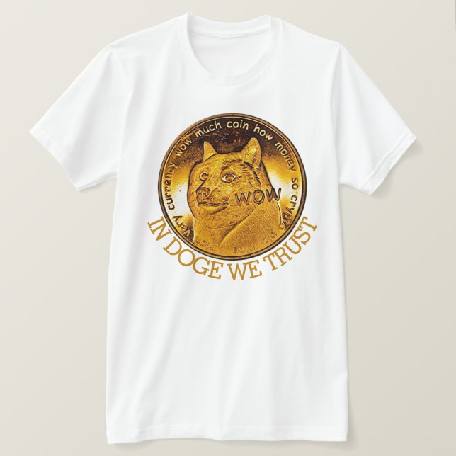 Engraçado No Cão Confiamos Em T-Shirt (Frente do Design)