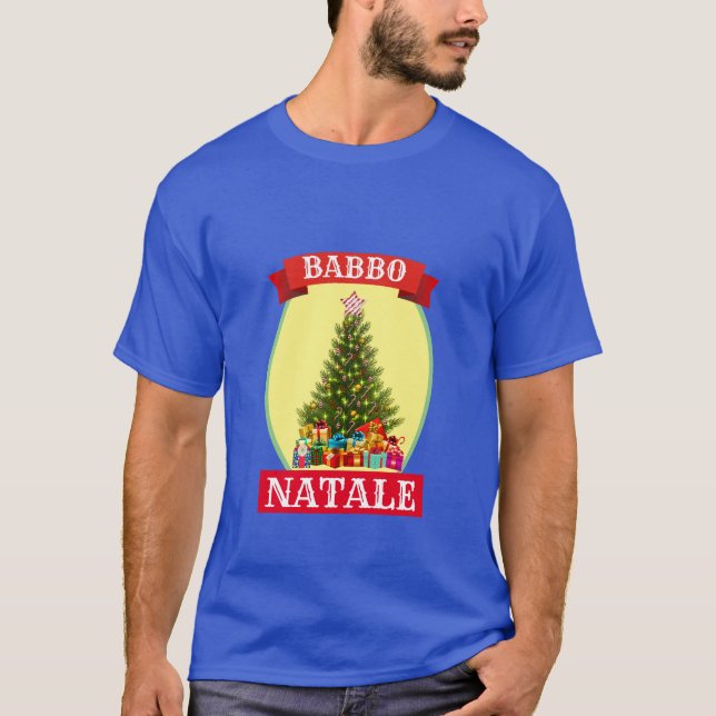 Engraçado Novelty Natal BABBO NATALE T-Shirt (Frente)