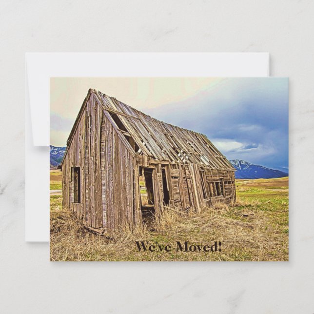 Engraçado Novo Anúncio de Endereço Rustic (Frente)