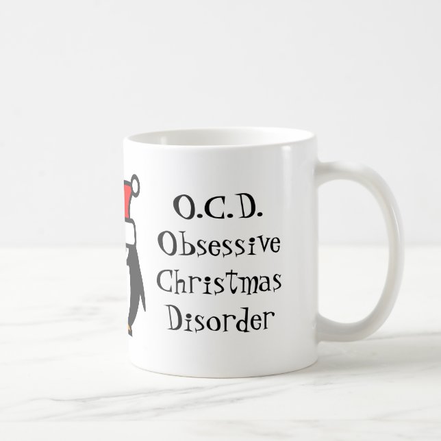 Engraçado OCD obsessivo transtorno de natal caneca (Direita)