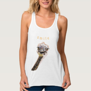 Engraçado Ostrich Tank Top - Sorria