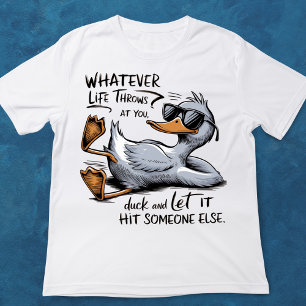 Engraçado Pato Humoroso Em Vidraças T-Shirt