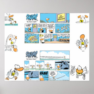 Engraçado Patos com Aviação Humor Poster