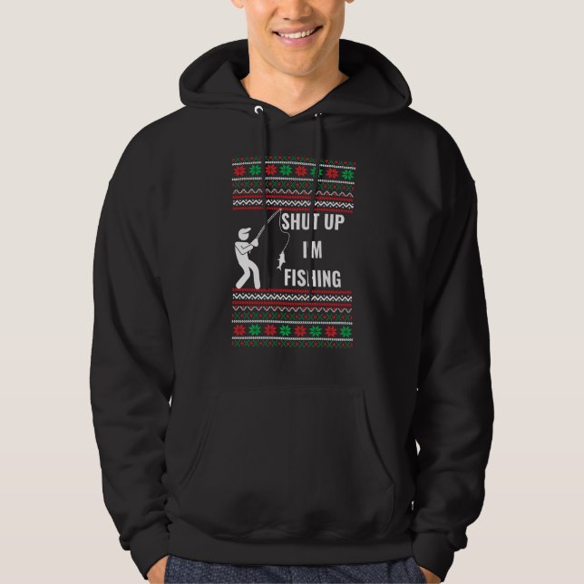 Engraçado Pescar Velho Suéter De Natal Para Os Pes (Frente)