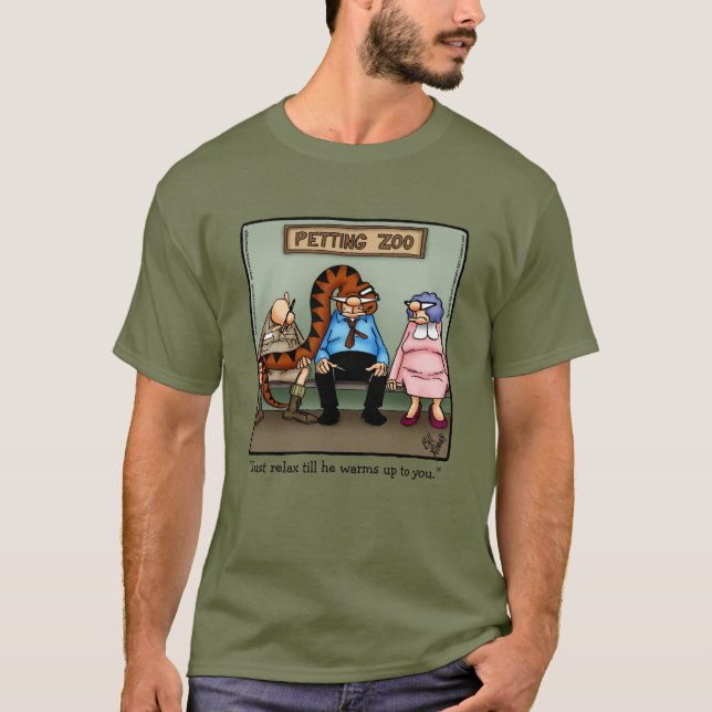 Engraçado Petting Zoo Humor Camiseta (Frente)