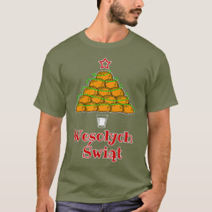 Engraçado Pierogi Árvore de Natal Camisa de comi