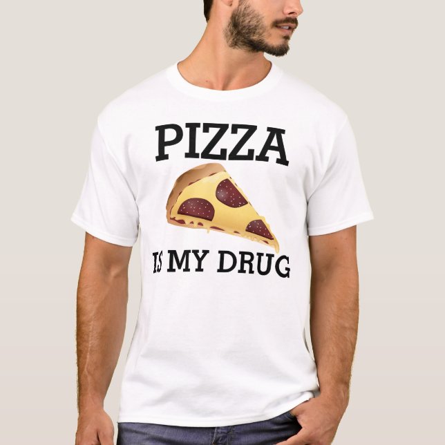 Engraçado PIZZA é minha Camisetas de camisetas DRU (Frente)