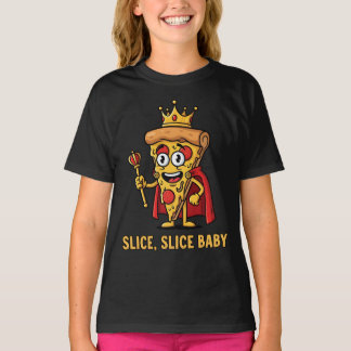 🍕 Engraçado Pizza King T-Shirt - Fatia Fatia Bebê