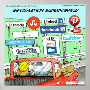 Engraçado Poster da Superautoestrada de Informaç