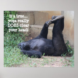 Engraçado Poster de Yoga Gorilla (16x20)