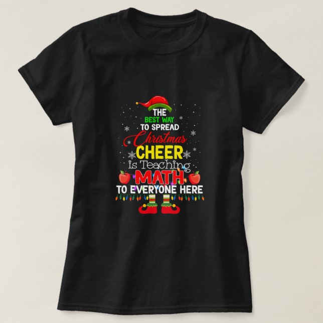 Engraçado professor de matemática de Natal T-Shirt (Frente do Design)