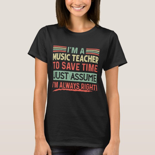 Engraçado Professor de Música T-Shirt (Frente)