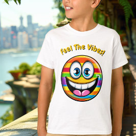 Engraçado Rainbow Emoji Kids T-Shirt