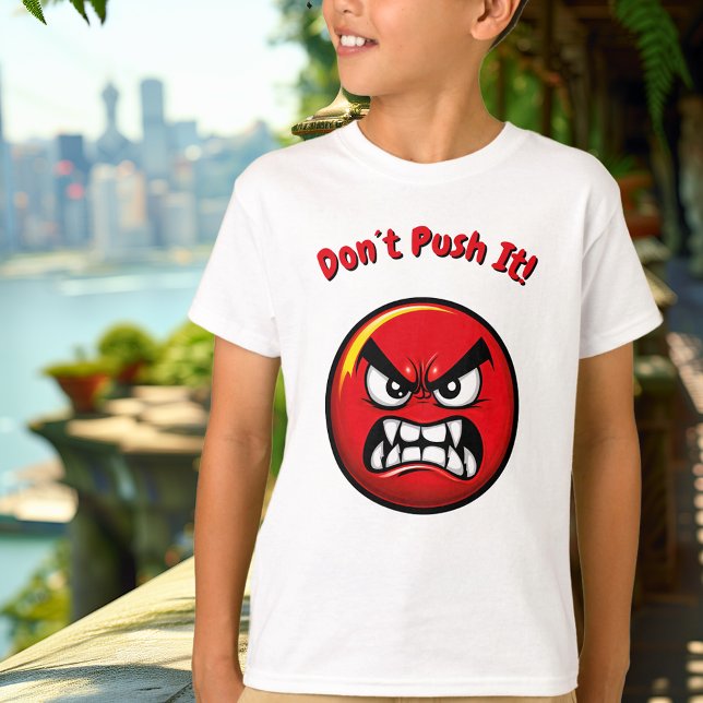 Engraçado Red Angry Emoji Kids T-Shirt (Criador carregado)