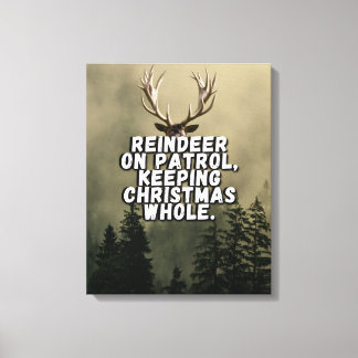 Engraçado Reindeer Canvas de Natal Wall Art