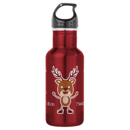 Engraçado Reindeer nome personalizado garrafas de 