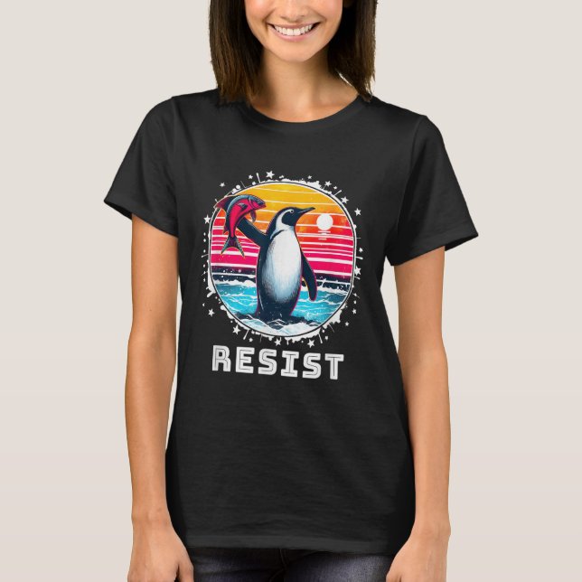 Engraçado Resiste Camisa Aos Pinguins (Frente)