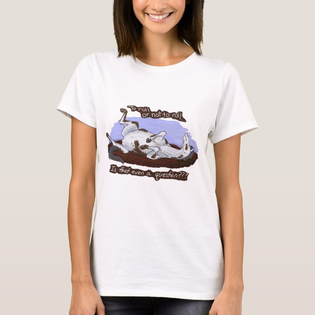 Engraçado Rolling Cinza White Horse Mulher Camisa  (Frente)