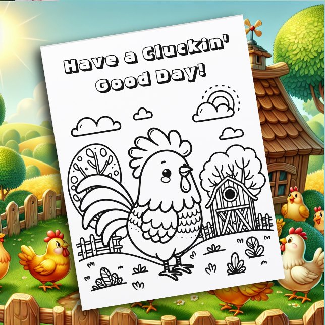 Engraçado Rooster e Galinha me colorem (Criador carregado)