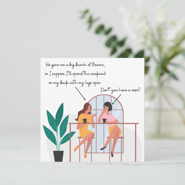 Engraçado Rude Aniversário Carteira Amiga da Mulhe (Em pé/Frente)