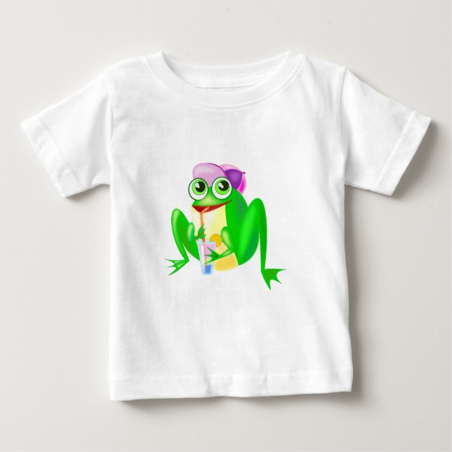 Engraçado Sapo de festa feliz para camisetas bebê  (Frente)