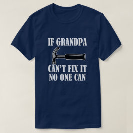 Engraçado se o vovô não pode o fixar a camisa dos