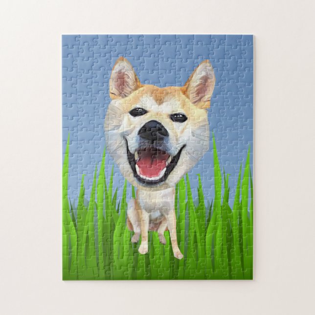 Engraçado Shiba Inu 252 Piece Quebra-cabeça (Vertical)