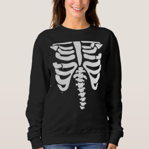 Engraçado Skeleton Rib Anatomia T Camisa Halloween