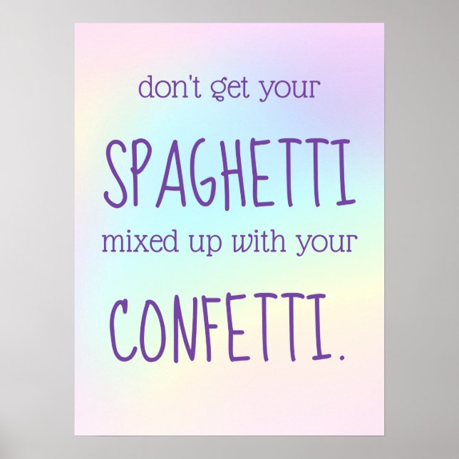 Engraçado Spaghetti Confetti Poster (Frente)