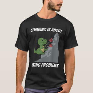 Engraçado Subindo Camisa T Rex Rock Clima Dinossau