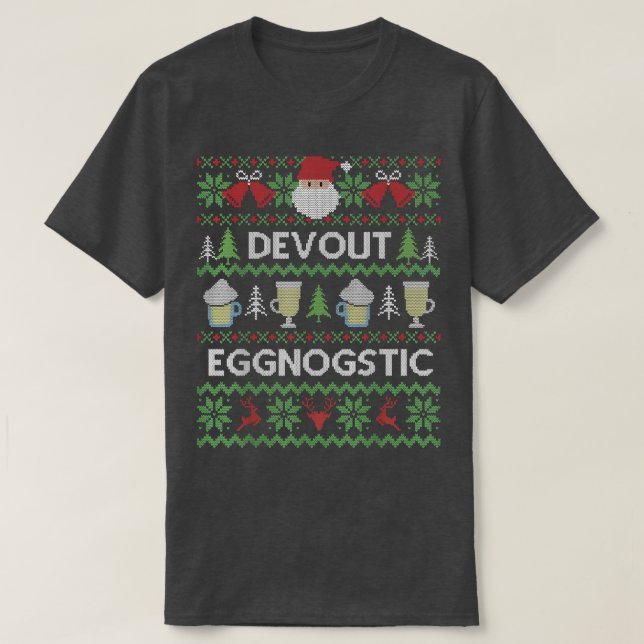 Engraçado Suéter de Natal Engraçado Devout Eggnost (Frente do Design)