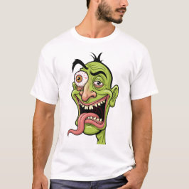 Engraçado T-Shirt da Caricatura Verde Zombie