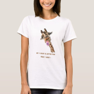 Engraçado T-Shirt Gift Playful Giraffe - Texto Per