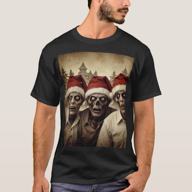 Engraçado Tchau de Natal - Camisa de Natal Assusta (Frente)