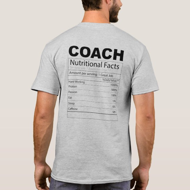 Engraçado Treinador Nutrição Fala T-shirt  (Verso)