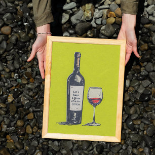 Engraçado Trendy Retro Wine Art Poster