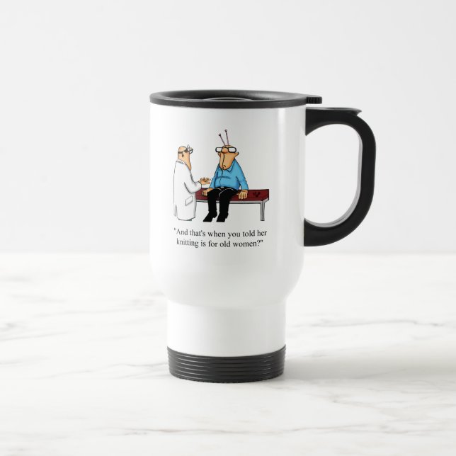 Engraçado tricotar presente de Caneca de viagem Hu (Direita)