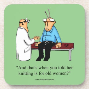 Engraçado tricotar Presente de Porta copos Humor